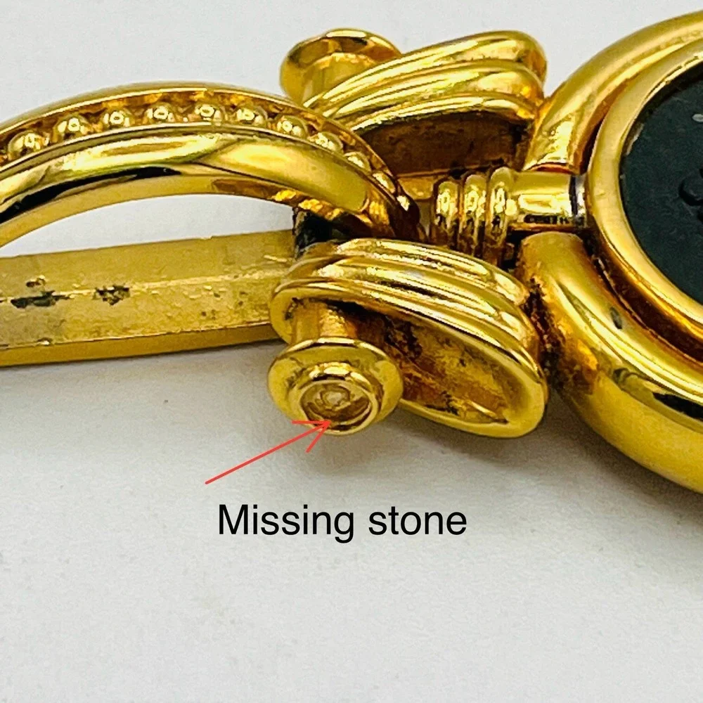 Vintage Tova Beverly Hills Gold Pendant Reversible Perfume Holder Powder Compact